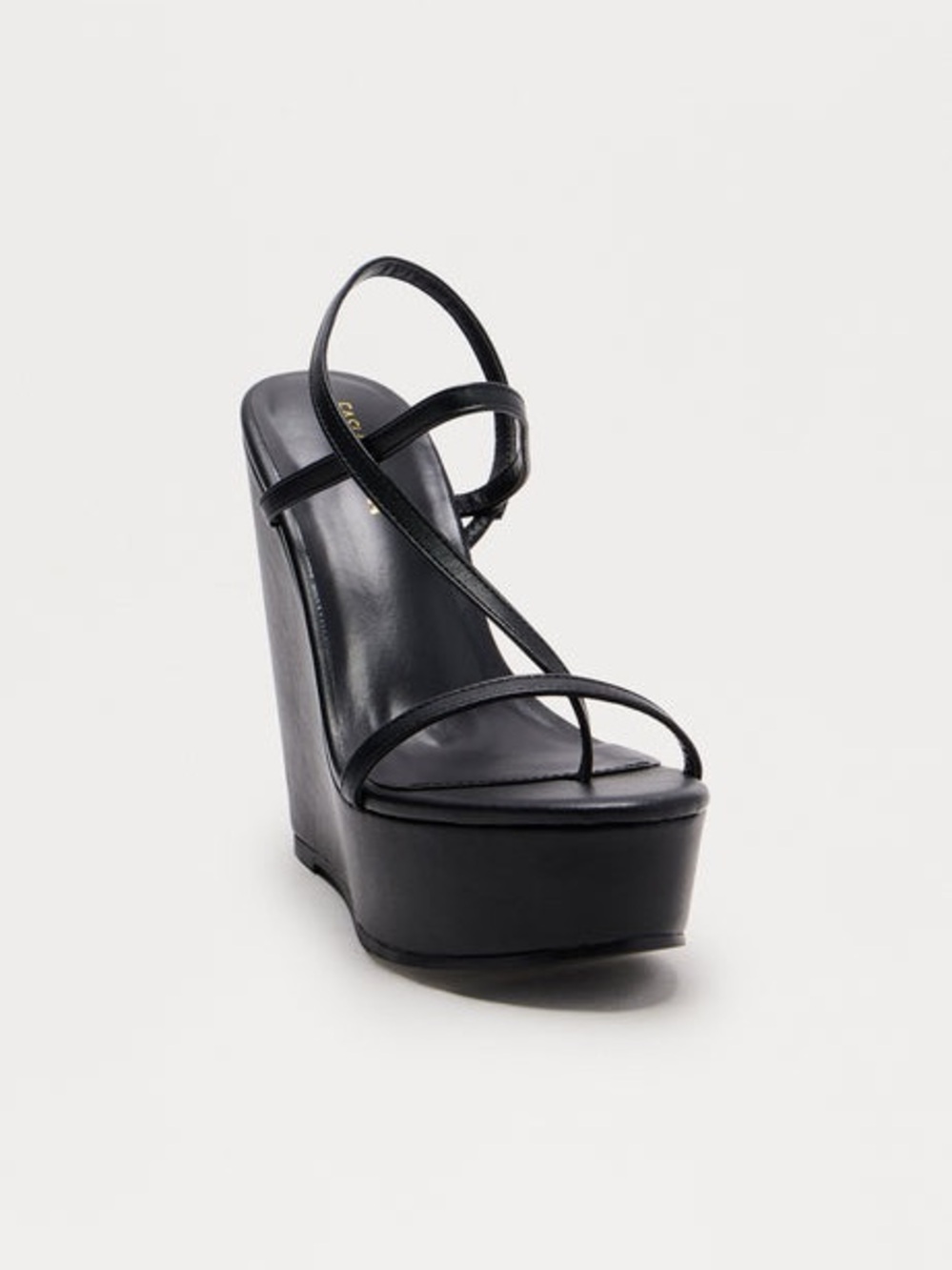 Platform Wedge Strappy Sandal - Black Size 7